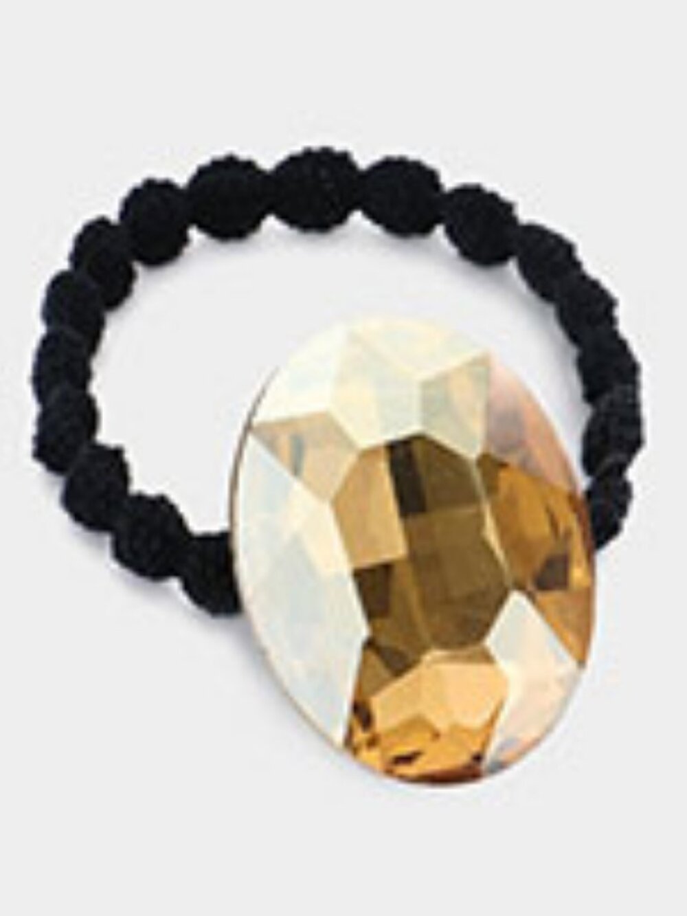 Crystal Oval Accented Stretch Hairband - Black, Gold or Pink - Select One - Picture 3 of 6